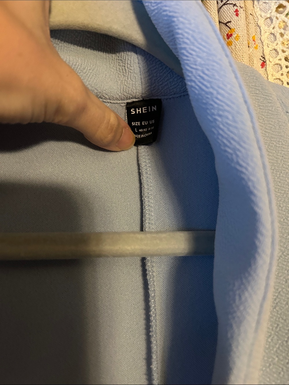 SHEIN Pale Blue Textured Jacket